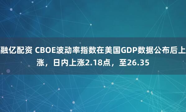 融亿配资 CBOE波动率指数在美国GDP数据公布后上涨，日内上涨2.18点，至26.35