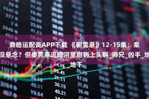 鼎皓运配资APP下载 《朝雪录》12-15集：案子没悬念？但秦莞燕迟暗河里甜到上头啊_师兄_凶手_地下